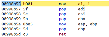 WinDbg disassembly showing jnz taken to 0x00998b55 due to Parallels VM detection
