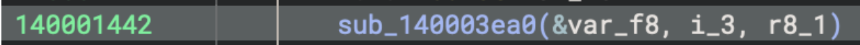 x64dbg disassembly showing decrypted RDX passed to HNTS parser function 140003ea0