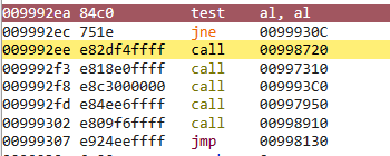 WinDbg showing continued execution of the binary after bypassing the anti-VM check