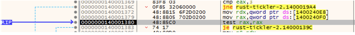 x64dbg RDX register value shown before following in dump