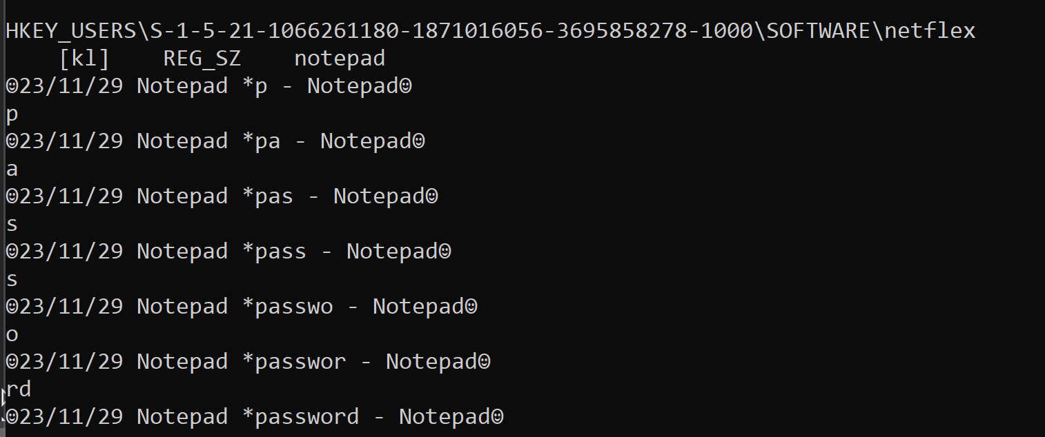 DNSpy showing HKCUregistry key used as keylog storage