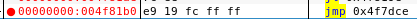 EDB breakpoint set at 0x4f81b0 after the flag writing loop