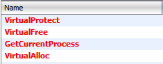Ghidra Symbol Tree showing VirtualAlloc and VirtualProtect imports from KERNEL32.dll