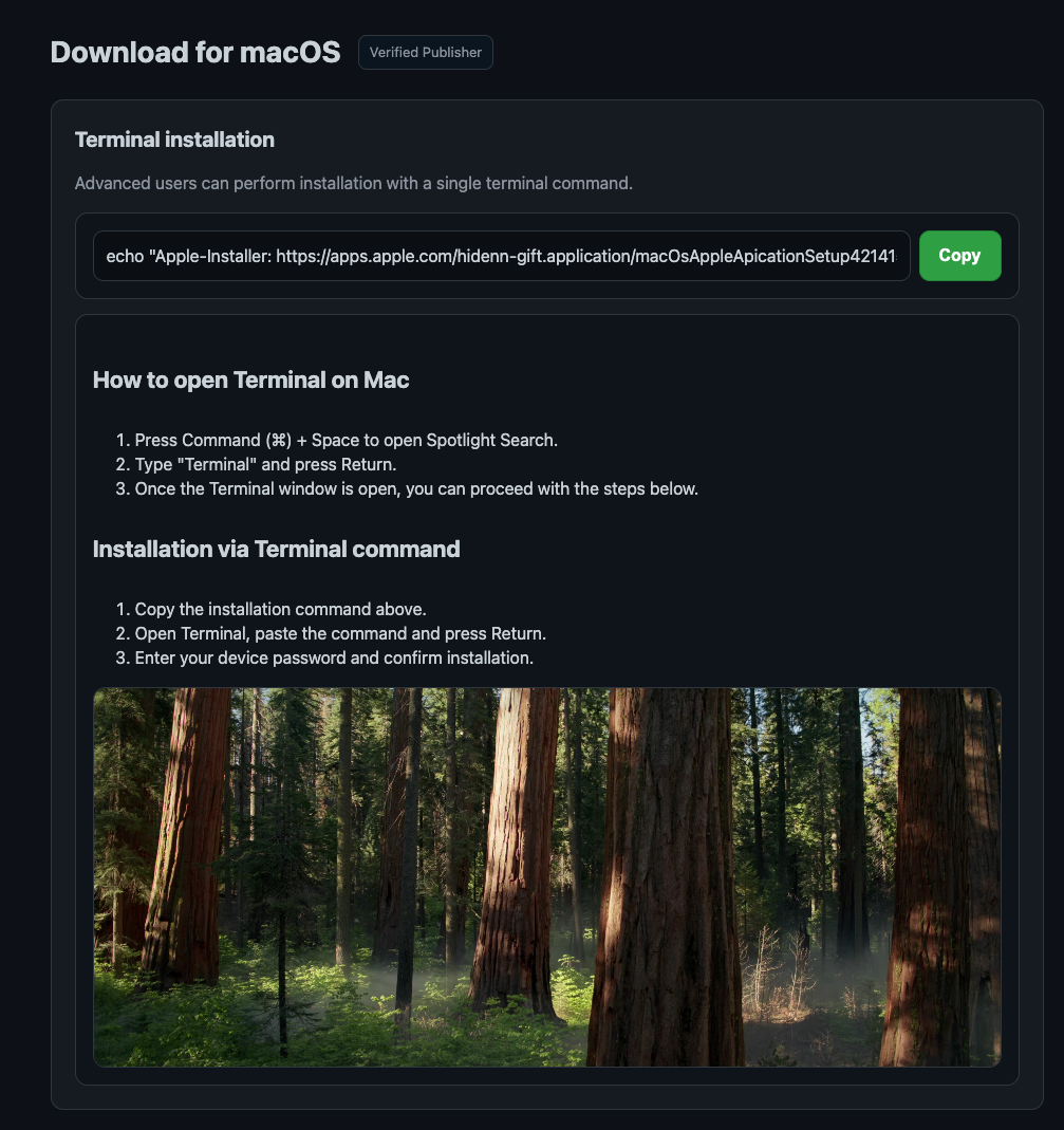 fake macfilearchive.com page showing ClickFix lure with copy-paste command instructions