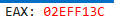 WinDbg memory view showing Parallels Display Adapter string at the EAX address