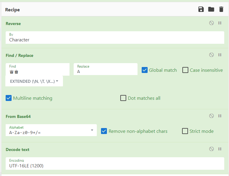 CyberChef recipe decoding the base64 PowerShell command from the JavaScript loader