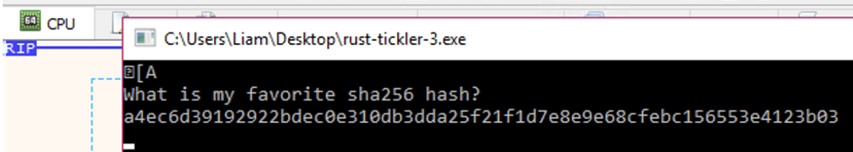 x64dbg showing answer string returned after changing R8 to ID 133A before the lookup call