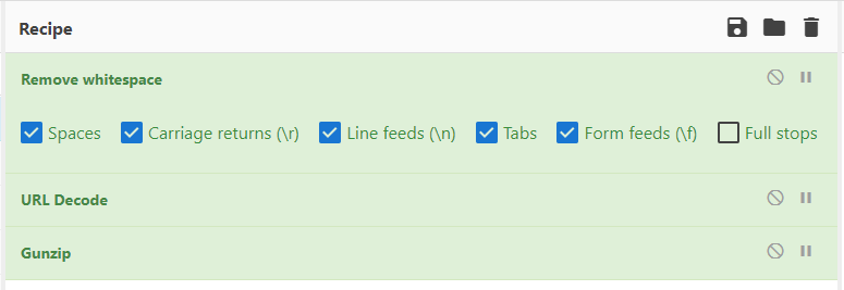 CyberChef recipe URL decoding and gunzipping the payload byte array from the PowerShell script