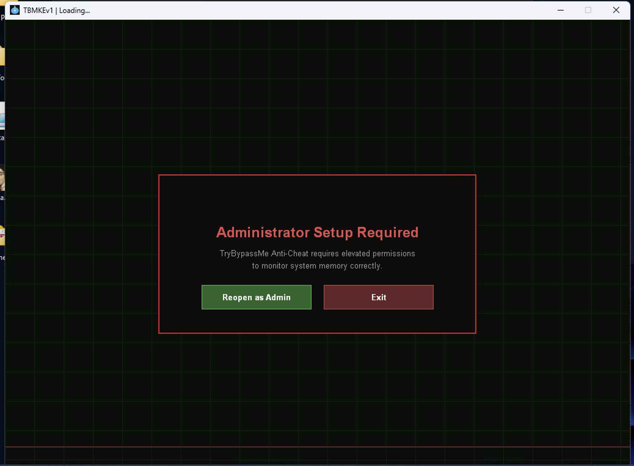 Admin prompt